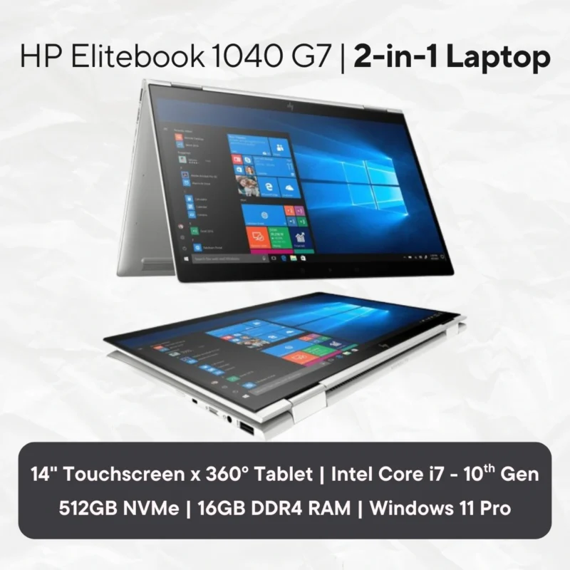 Hp-Elitebook-1040 G7-Intel Core i7 - 10th Gen-14 Inch-Refurbished-2-in-1 Convertible Laptop